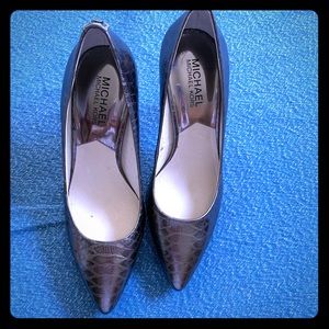 Michael Kors 2-1/2” Silver Spike heels